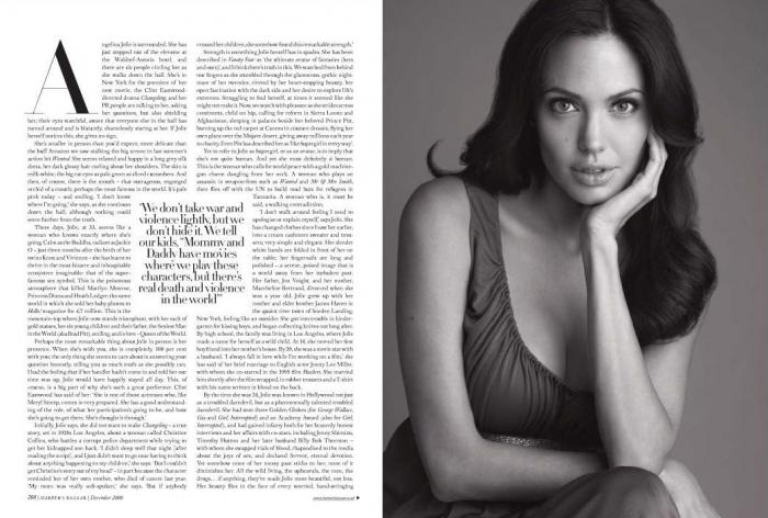 Angelina Jolie graces the cover for Harper's Bazaar UK's December issue